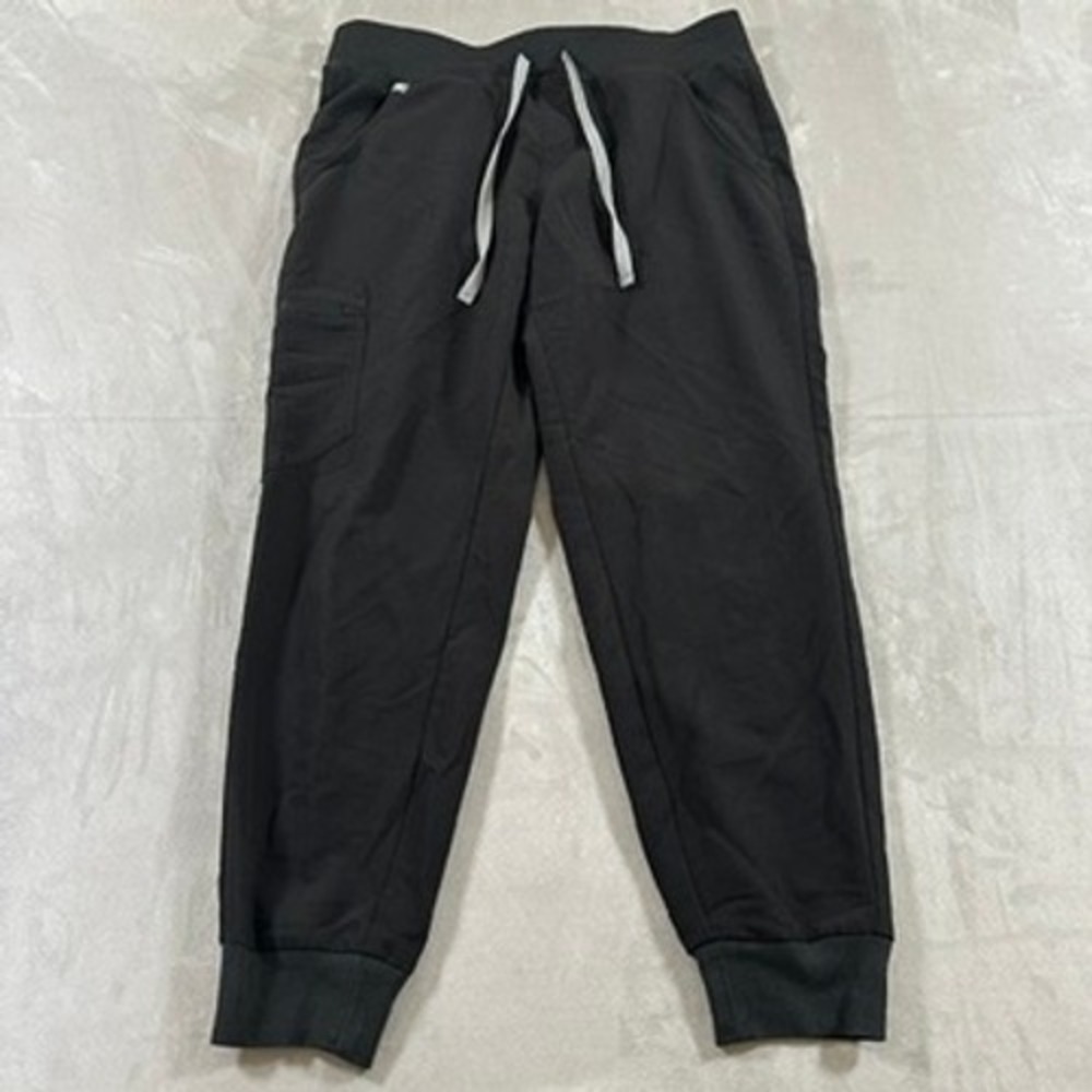FIGS Scrub Pants Womens Medium Petite Black Jogger Technical Collection Cargo